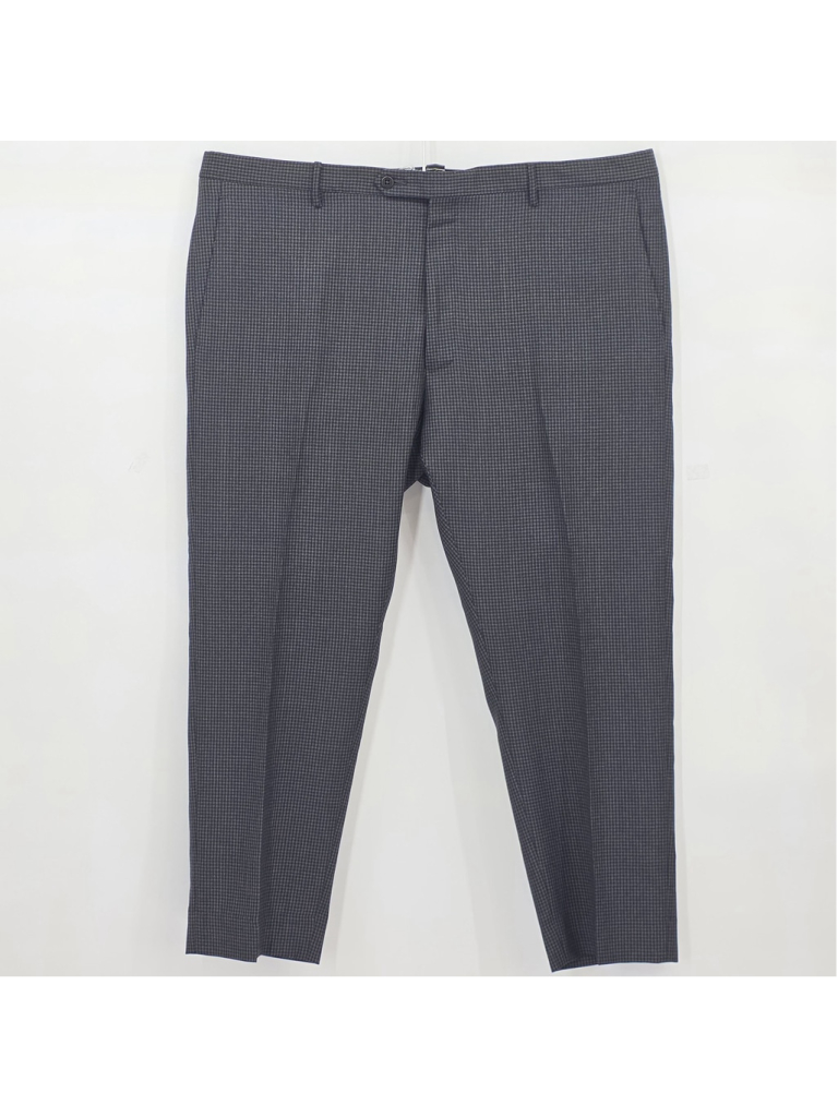 Zanella Platinum Noah Dress Pants Mens 42x26 Gray Houndstooth Wool Made Italy